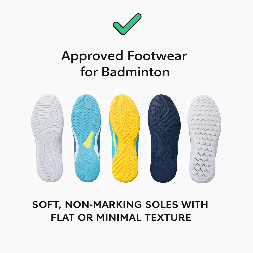 Approved badminton shoes